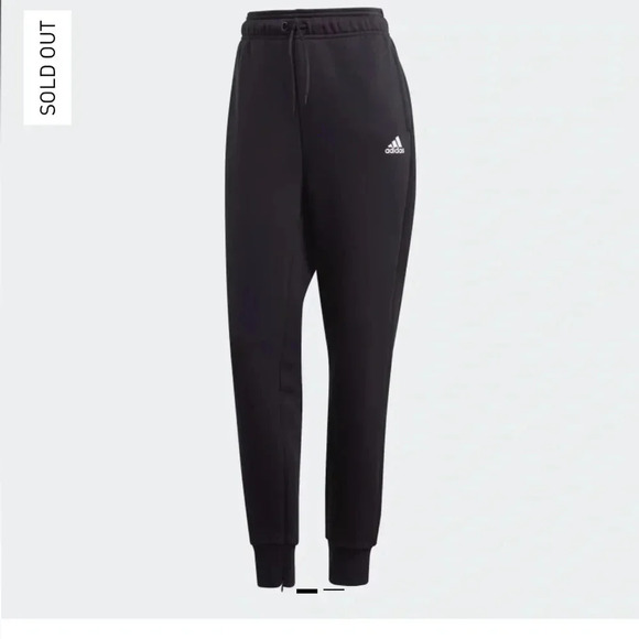 Adidas STACKED LOGO FLEECE PANTS joggers sweats sweatpants black XS‎ EUC - Picture 1 of 6